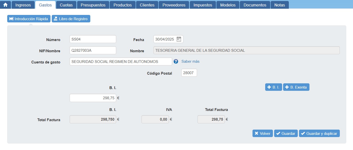 Registrar Seguridad Social